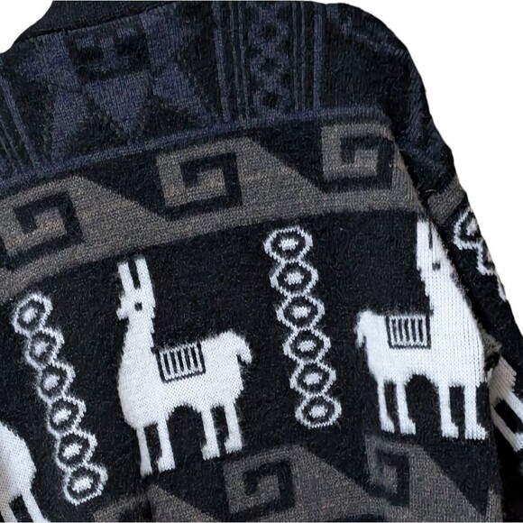 Vintage TEJIDOS RUMIÑAHUI 100% wool cardigan men's oversized alpaca long sleeve - Picture 10 of 11